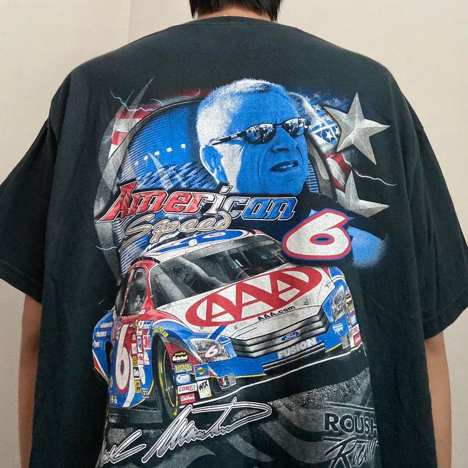 Vintage Mark Martin Nascar Graphics Black Tee Shirt