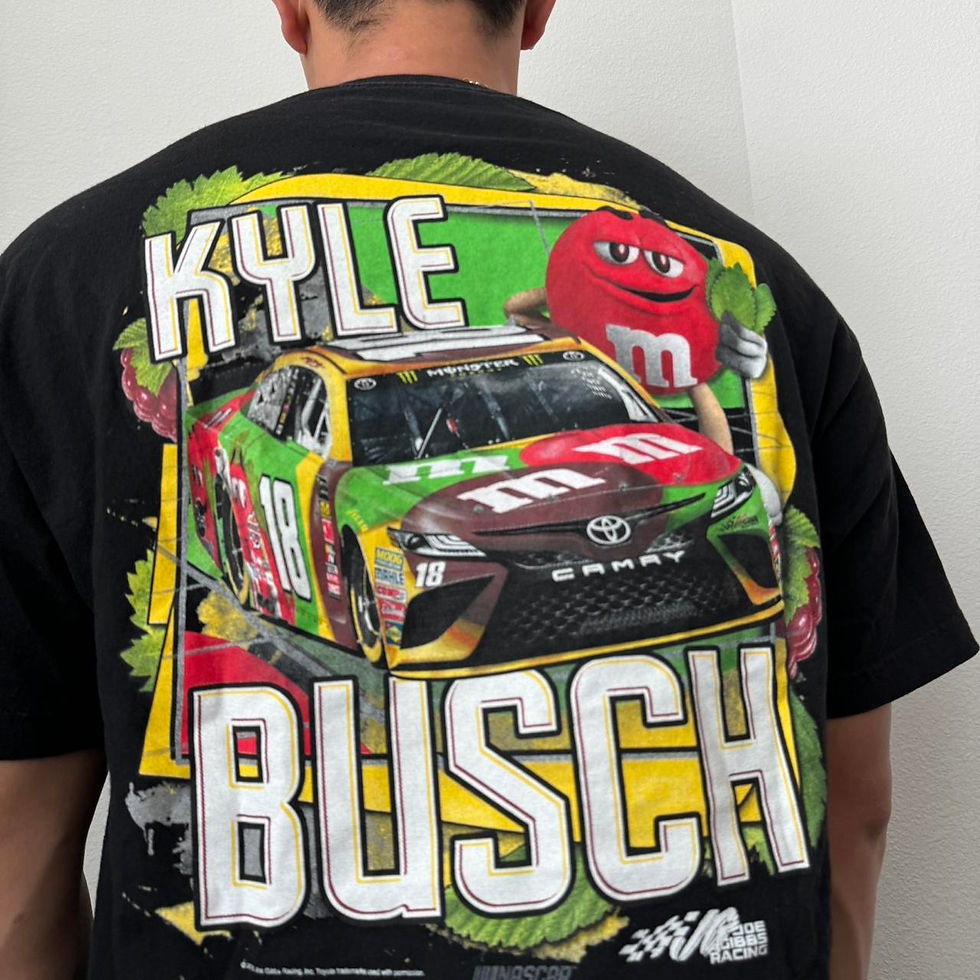 Vintage Kyle Busch 2000s Nascar Graphics Black Tee Shirt