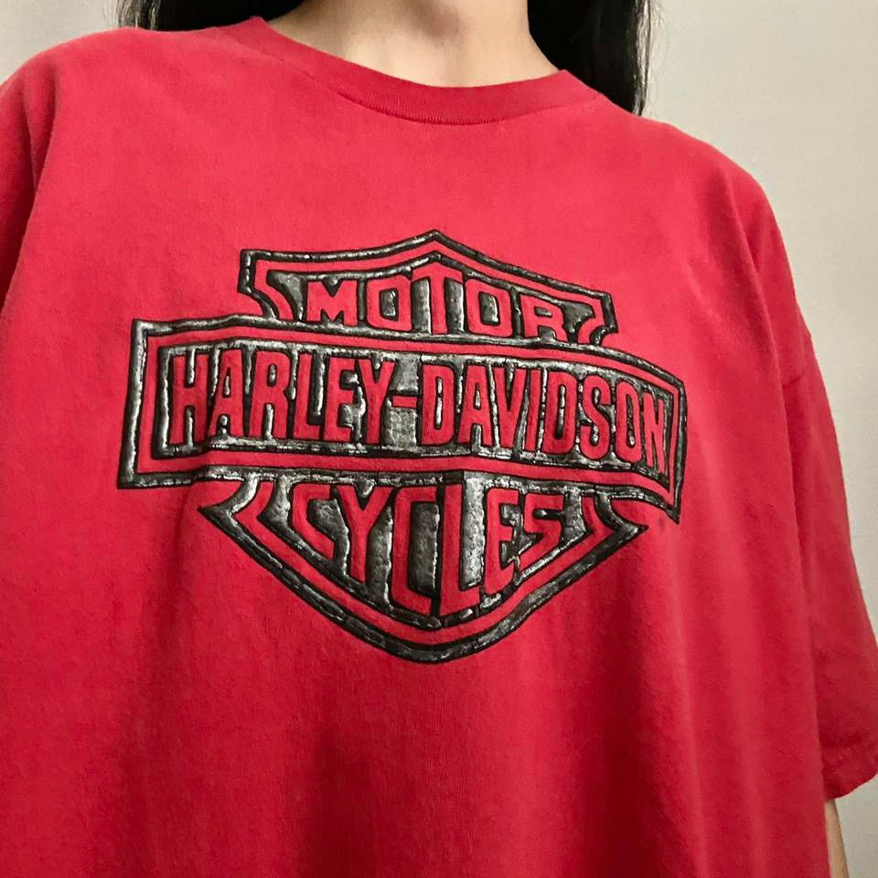Vintage Harley Davidson Arkansas Graphics Red Tee Shirt