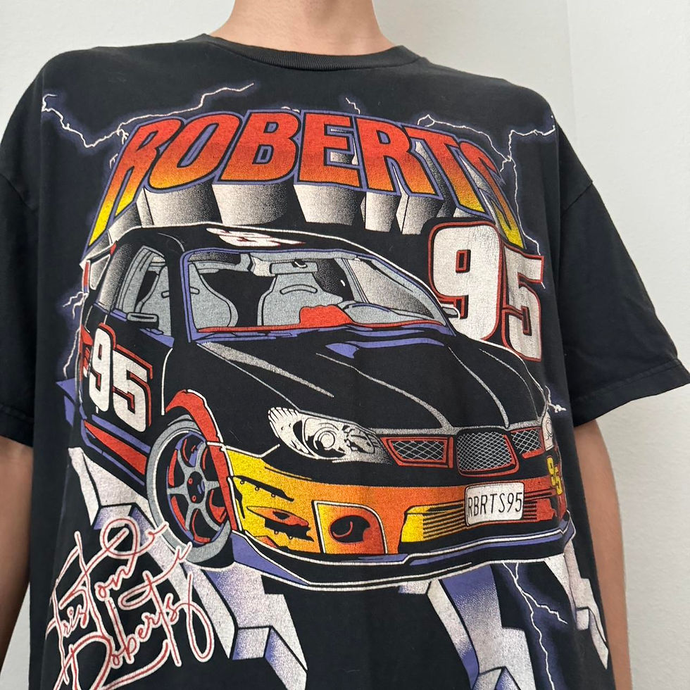Vintage Triston Roberts 2000s Nascar Graphics Black Tee Shirt