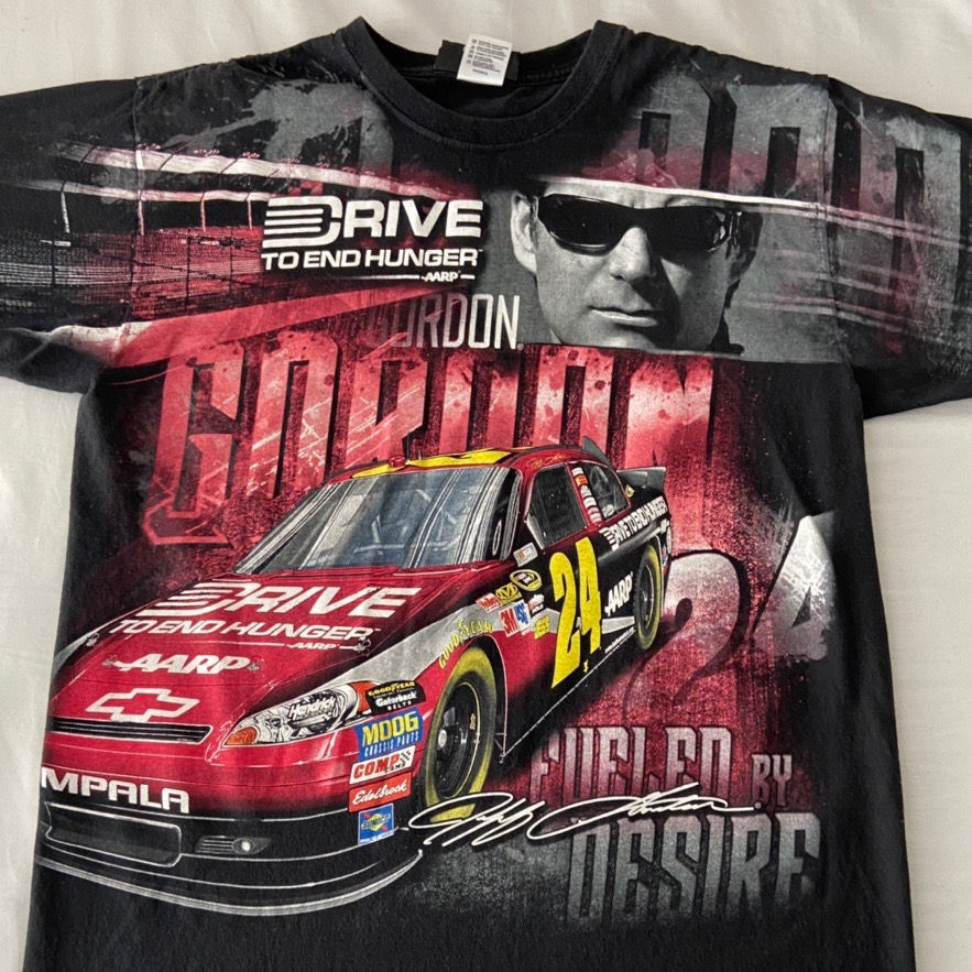 Vintage Jeff Gordon Nascar Graphics Black Tee Shirt