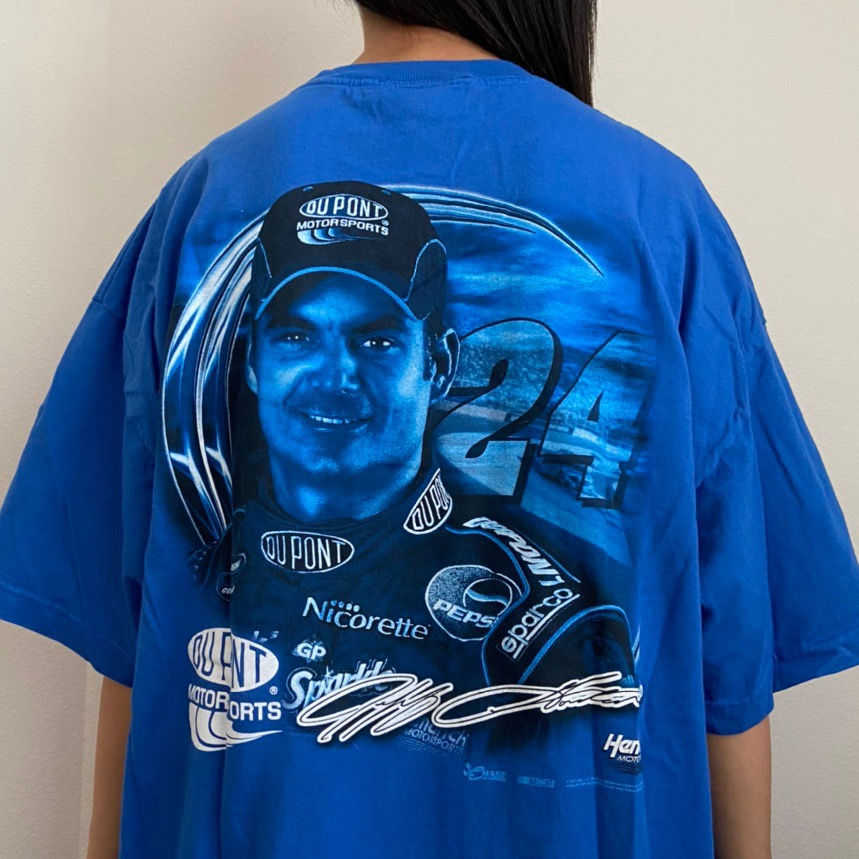 Vintage Jeff Gordon Nascar Graphics Blue Tee Shirt