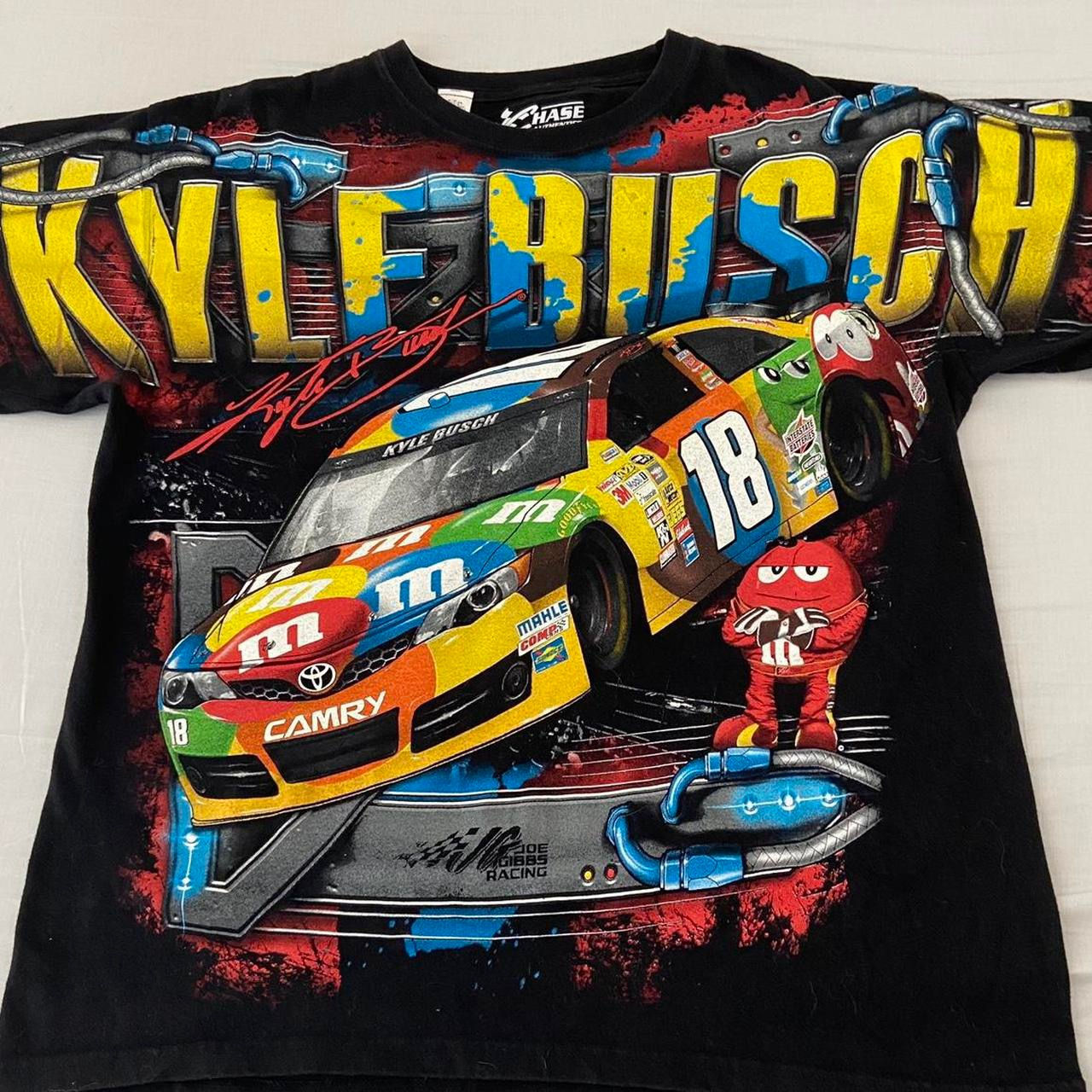 Vintage Kyle Busche Nascar Graphics Black Tee Shirt