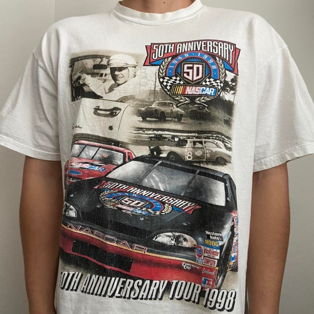 Vintage Nascar Winston Cup 1998 Graphics White Tee Shirt