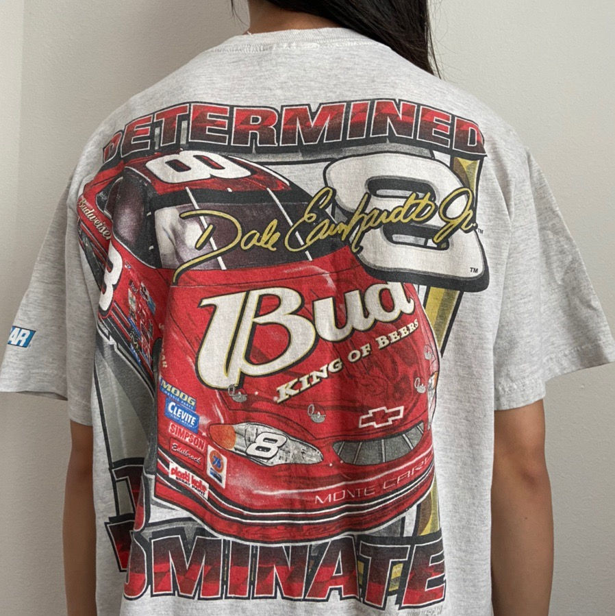 Vintage Dale Earnhardt Nascar Graphics White Tee Shirt