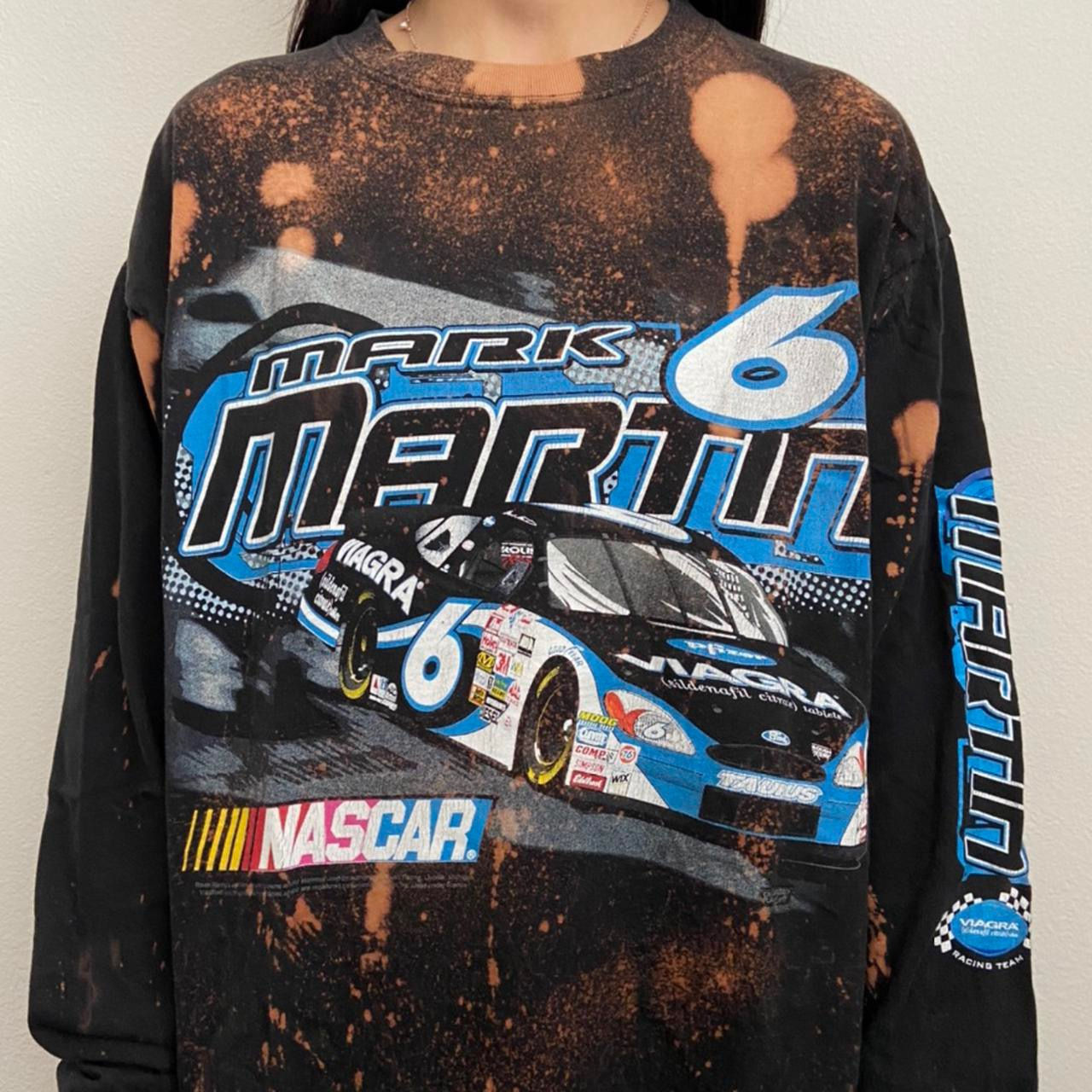 Vintage Mark Martin Nascar Graphics Black Long Sleeve