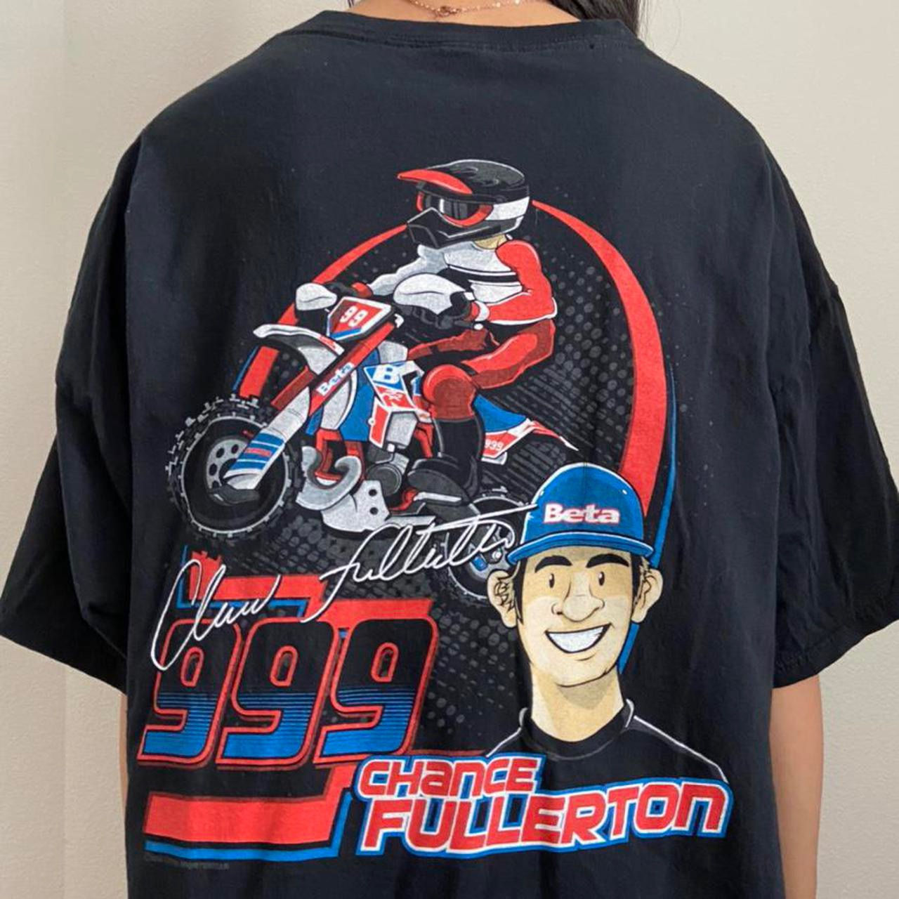 Vintage Beta Motorcycles Racing Graphics Black Tee Shirt