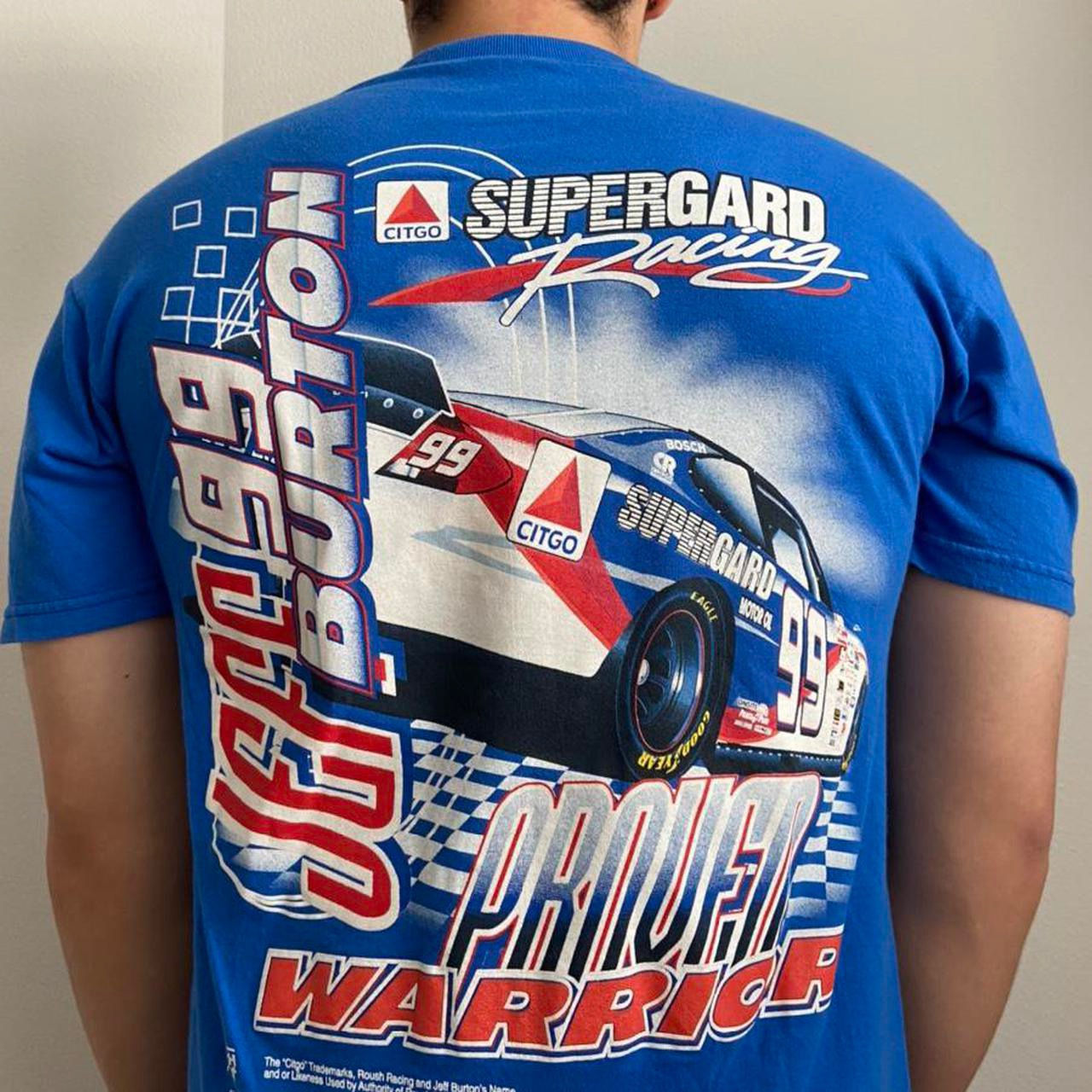 Vintage Jeff Burton Nascar Graphics Blue Tee Shirt