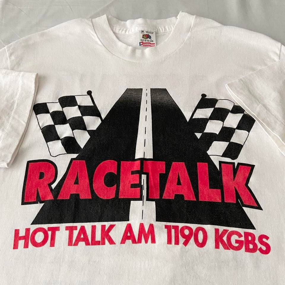 Vintage Race Talk 1994 Graphics White Tee Shirt