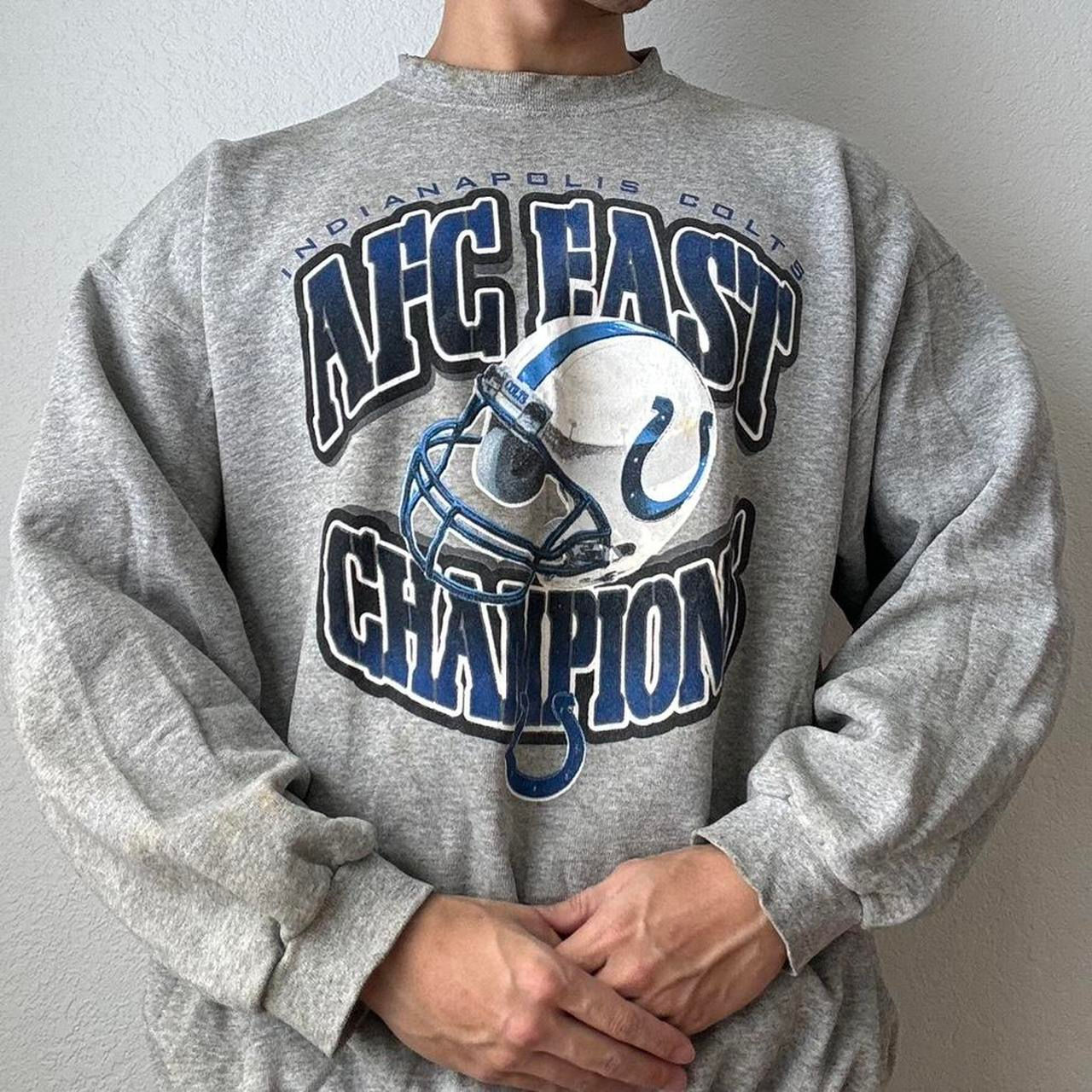 Vintage NFL Indianapolis Colts Champions Graphics Grey Sweatshirt