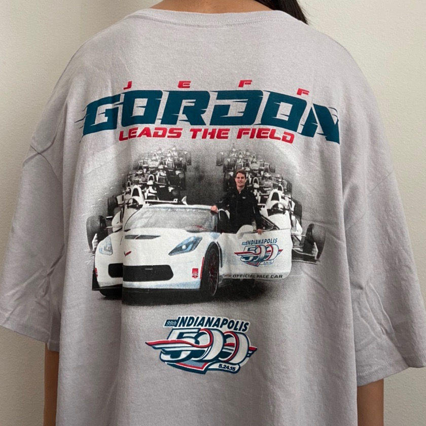 Vintage Jeff Gordon Nascar Graphics Grey Tee Shirt