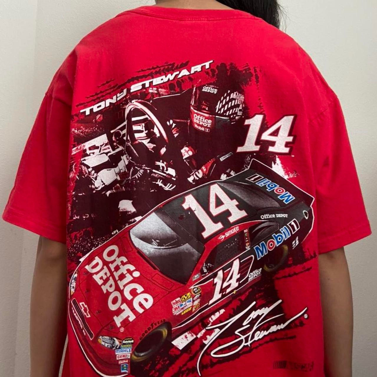 Vintage Tony Stewart Nascar Graphics Red Tee Shirt