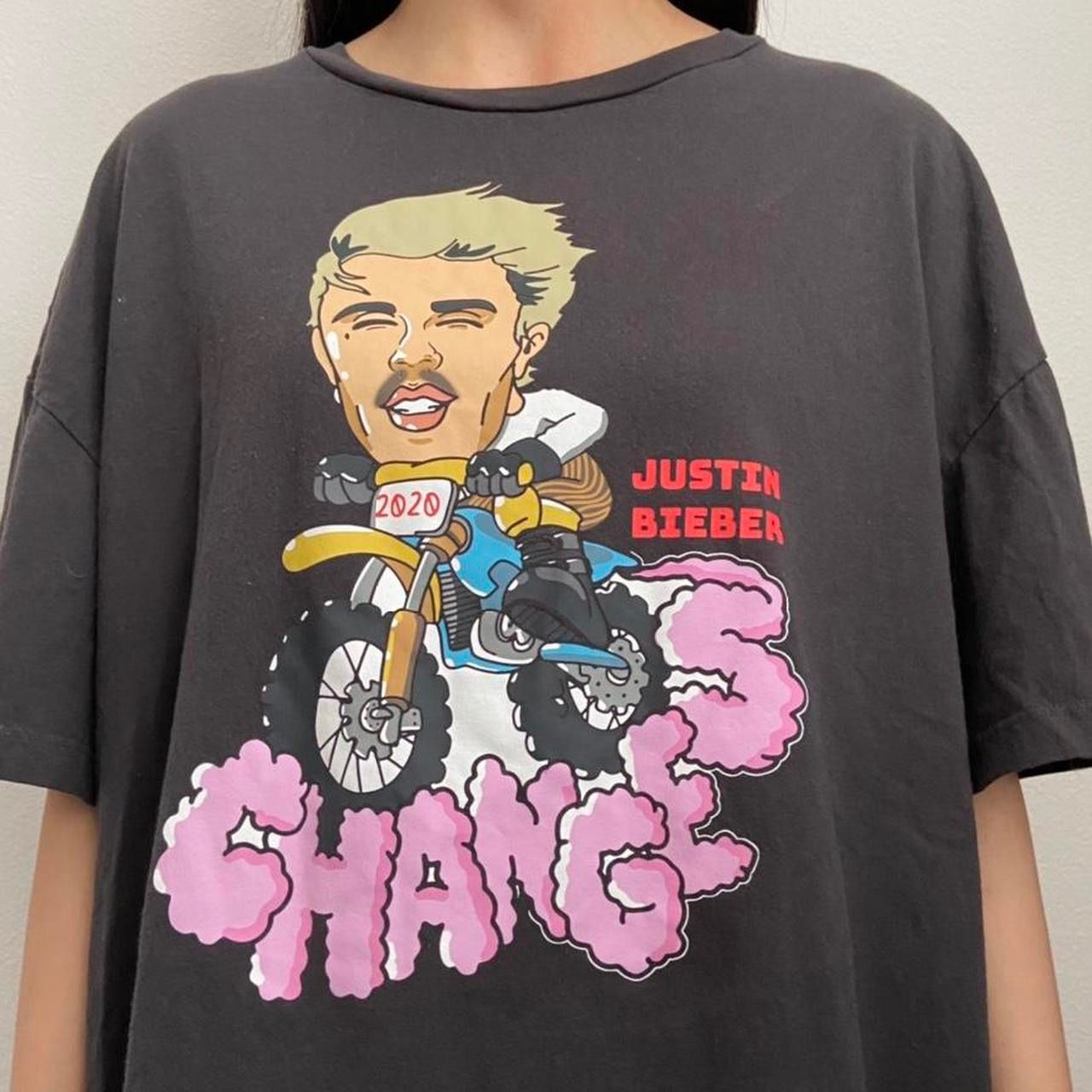 Justin Bieber Changes Graphics Black Tee Shirt