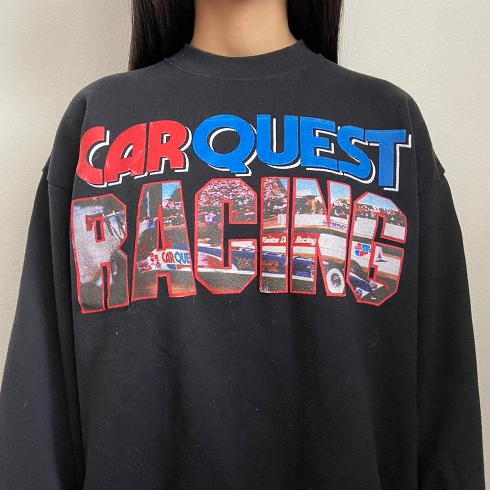 Thumbnail: Vintage Car Quest Racing Nascar Graphics Black Sweater