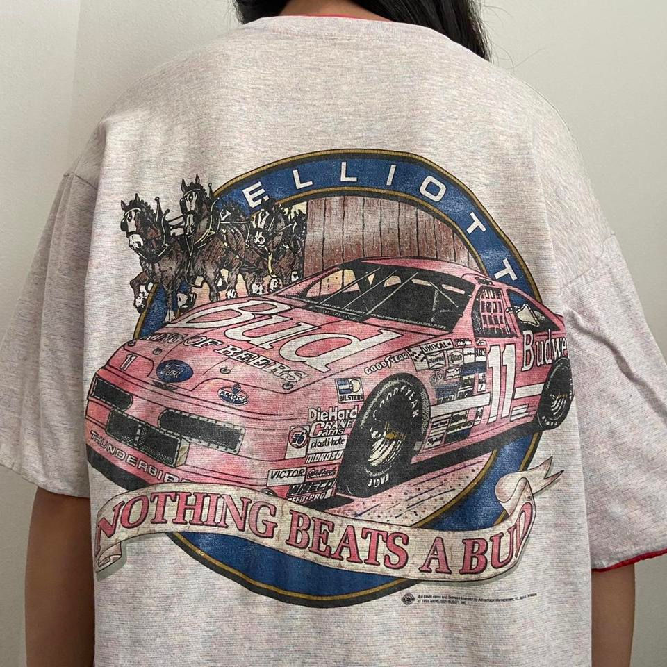 Vintage Bill Elliott 1993 Nascar Graphics Grey Tee Shirt