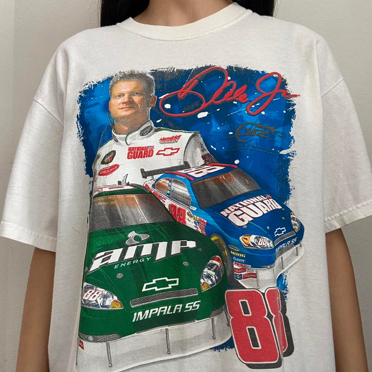 Vintage Dale Earnhardt Nascar Graphics White Tee Shirt
