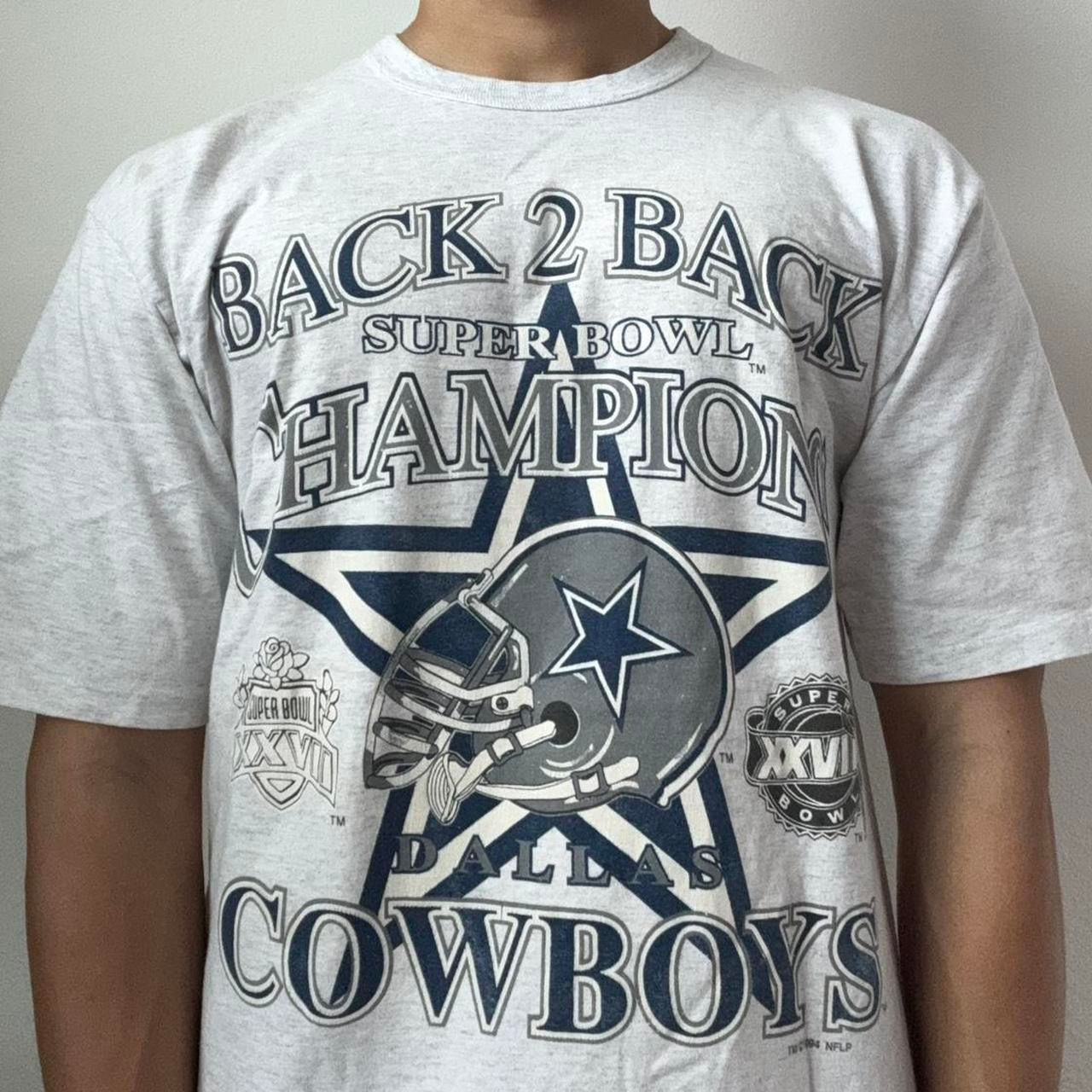 Vintage NFL Dallas Cowboys 1994 Graphics Grey Tee Shirt