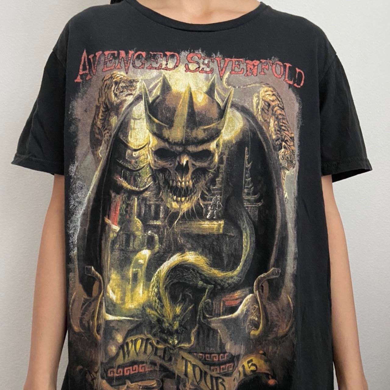 Vintage Avenged Sevenfold Band Graphics Black Tee Shirt