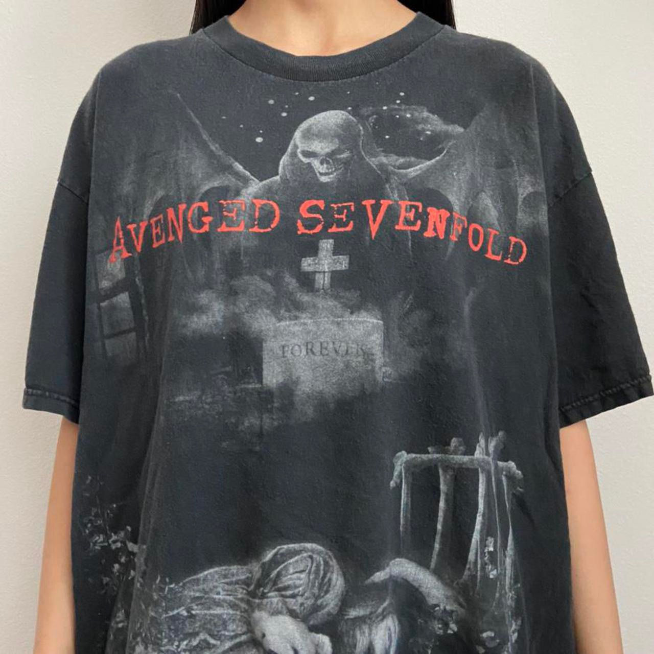 Vintage Avenged Sevenfold Band Graphics Black Tee Shirt