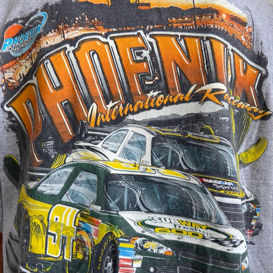 Thumbnail: Vintage Phoenix Nascar Graphics Grey Tee Shirt
