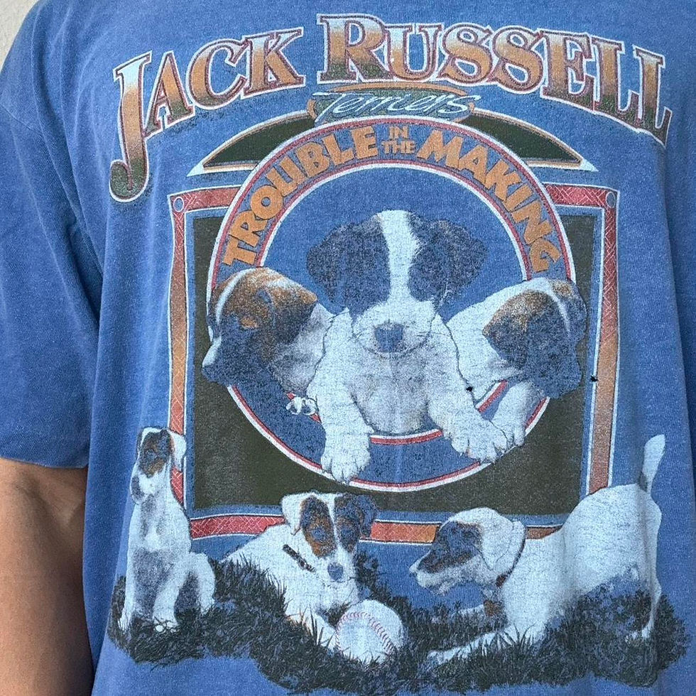 Thumbnail: Vintage Jack Russell Terriers 1990s Graphics Blue Tee Shirt