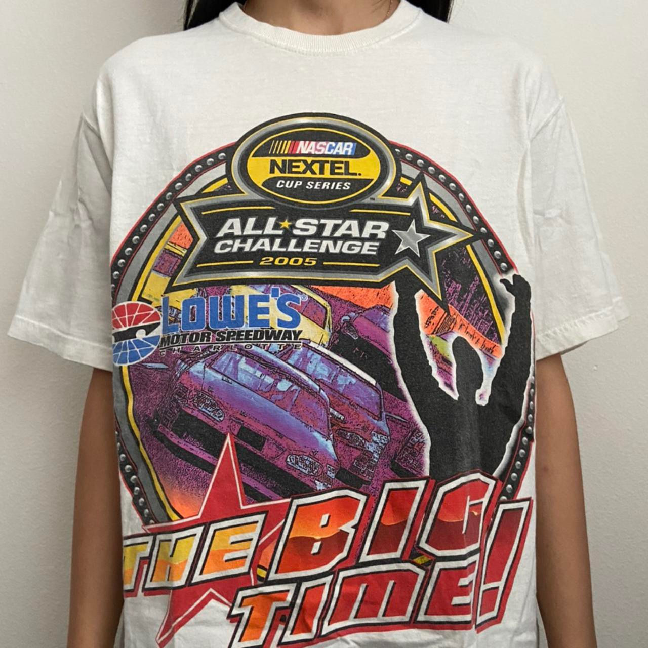 Vintage Nascar Nextel 2005 Graphics White Tee Shirt