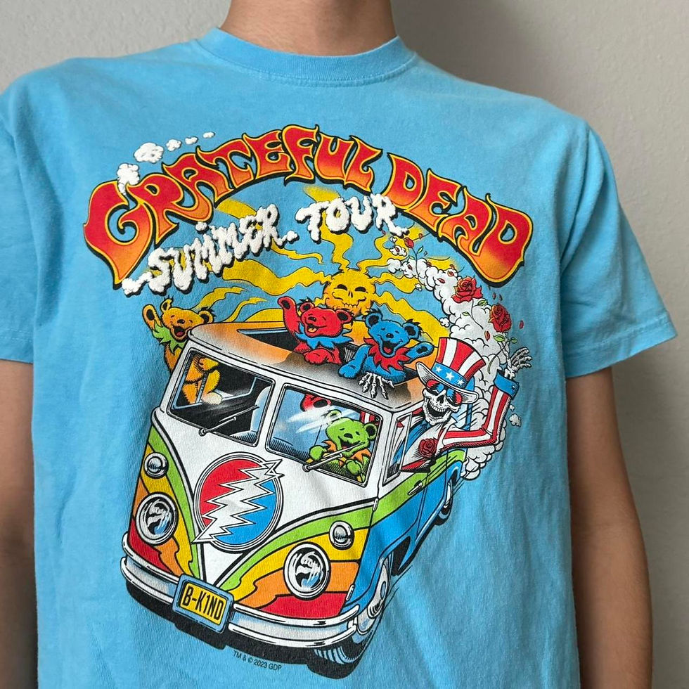Liquid Blue Grateful Dead Summer Tour Graphics Blue Tee Shirt