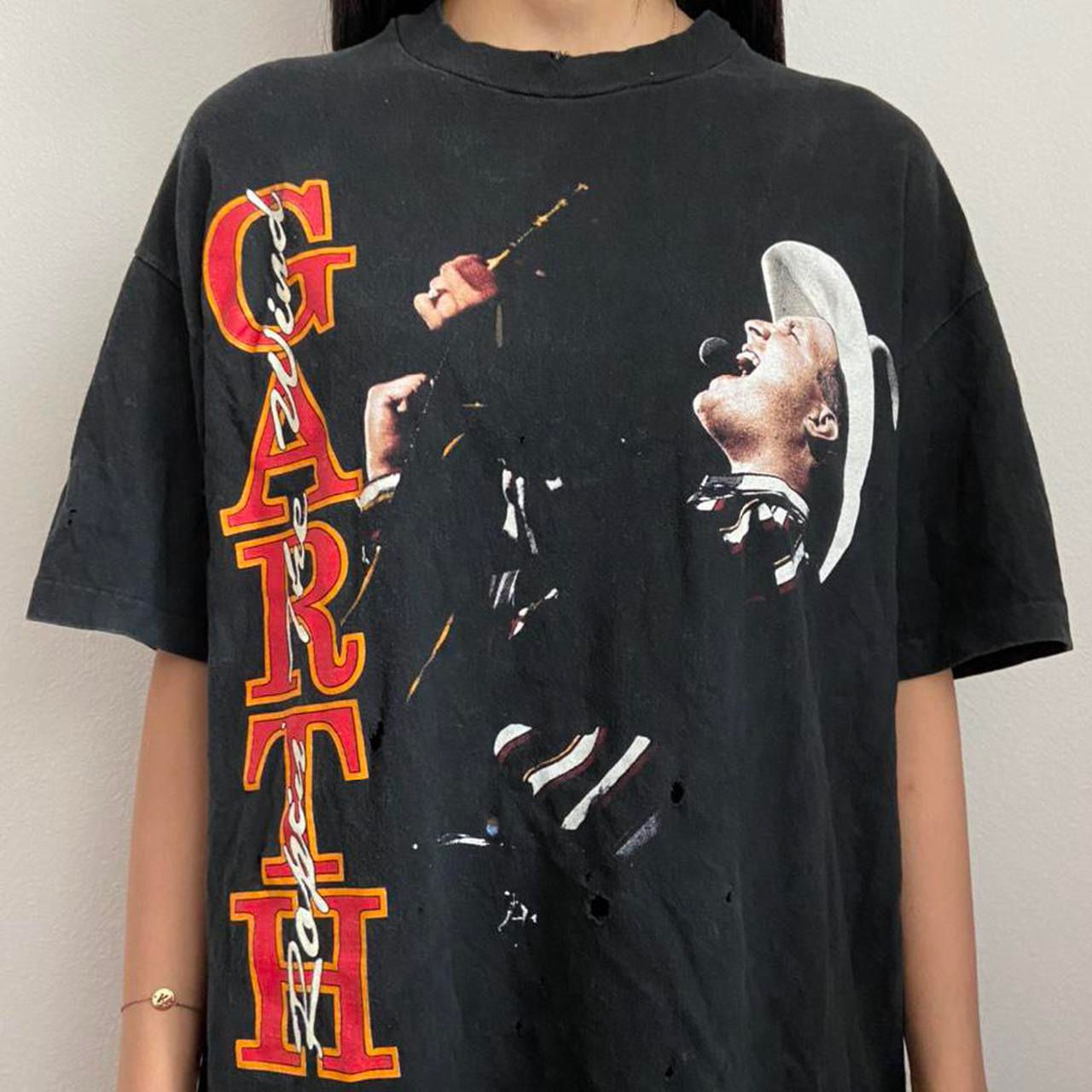 Vintage Garth Brooks Band Graphics Black Tee Shirt