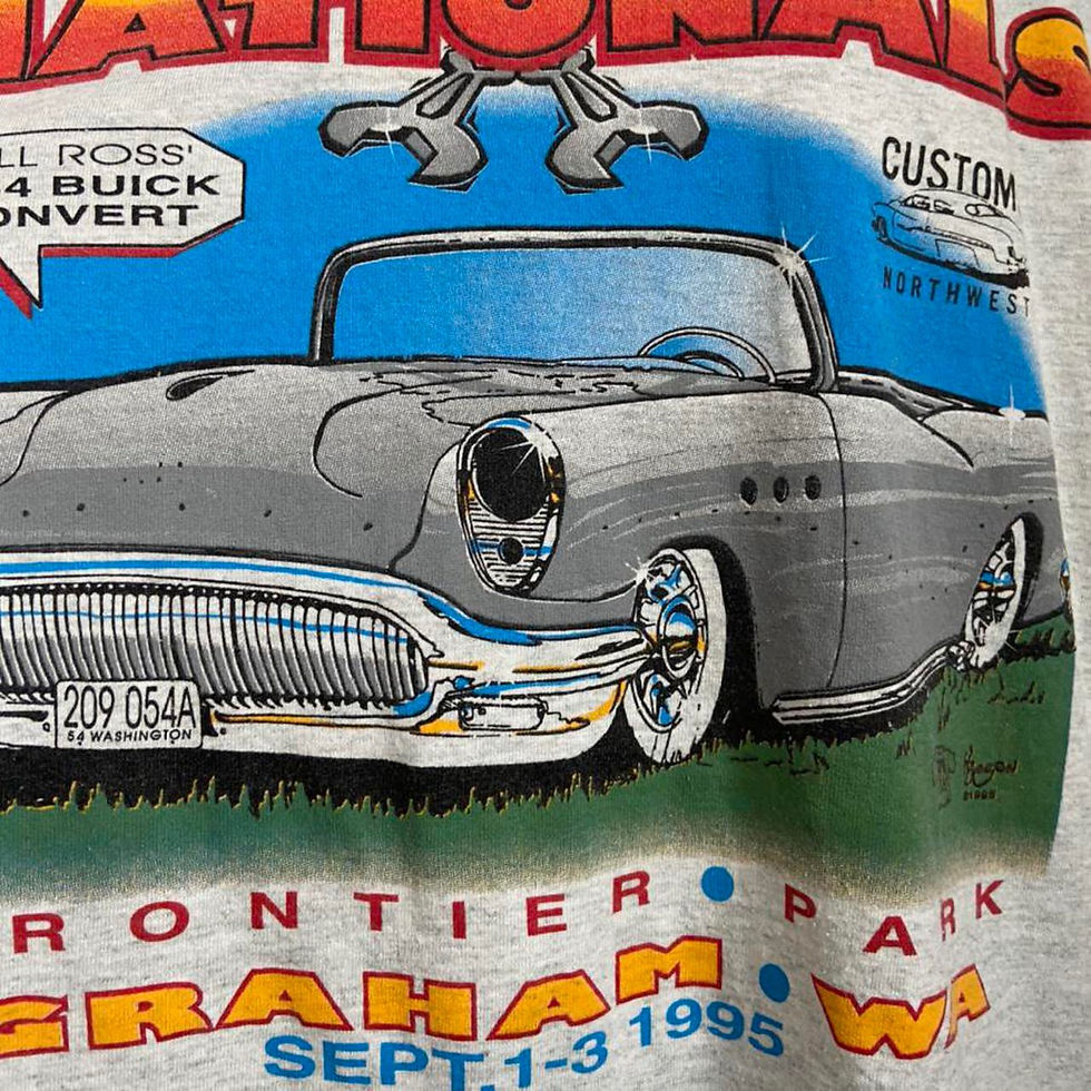 Thumbnail: Vintage Unfinished Nationals 1995 Graphics Grey Tee Shirt