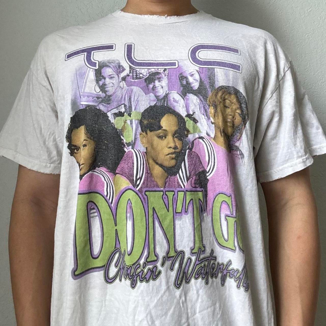 TLC Rap Tee Graphics White Distressed Tee Shirt
