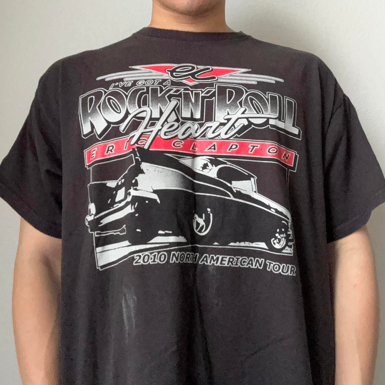 Vintage 2000s Eric Clapton Band Graphics Black Tee Shirt