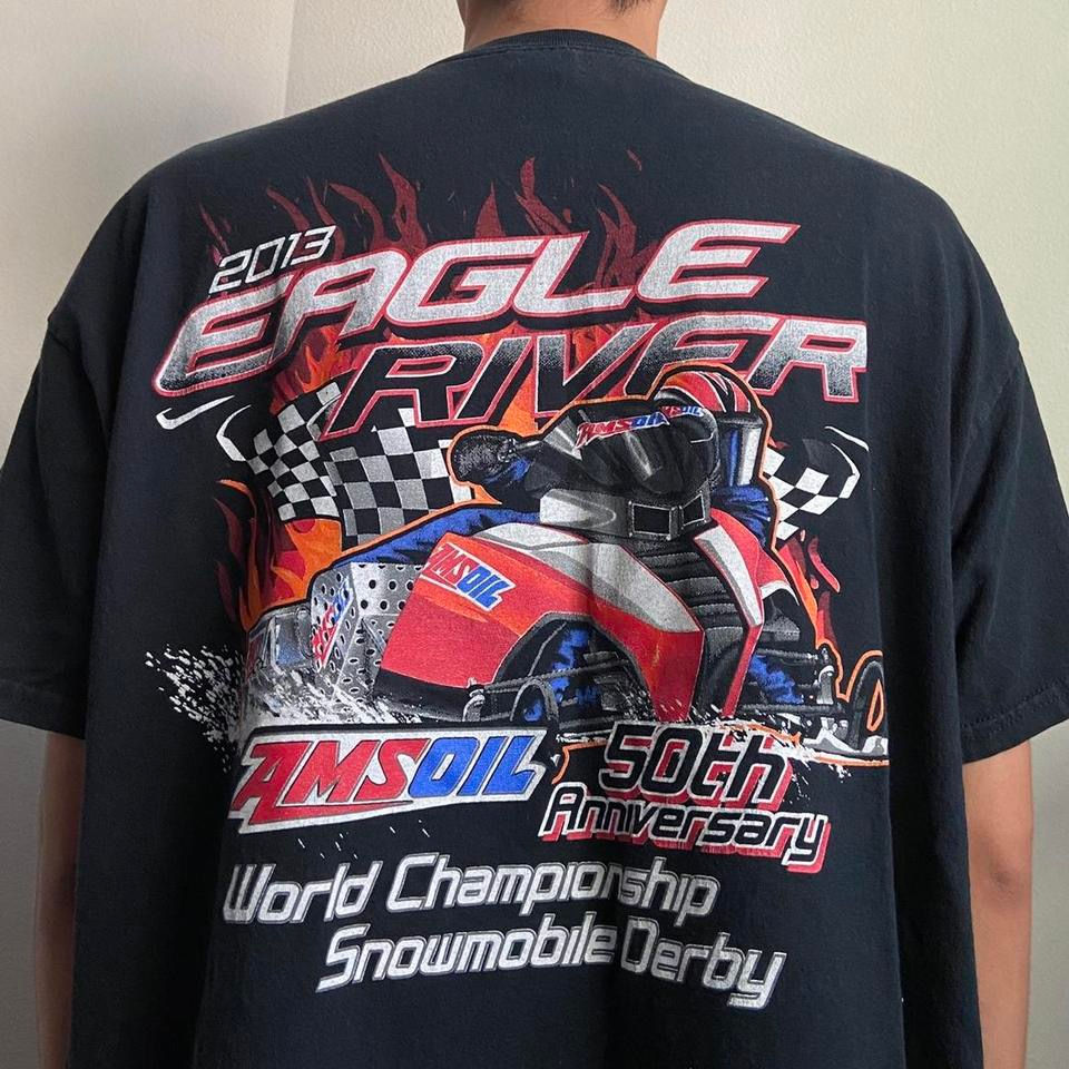 Vintage Eagle River Racing Graphics Black Tee Shirt