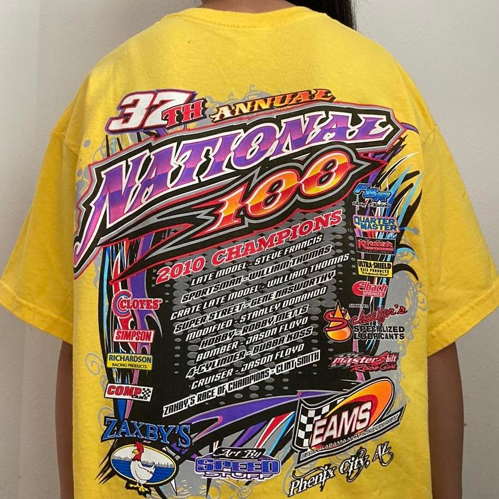 Thumbnail: Vintage National Motorspeed Nascar Graphics Yellow Tee Shirt
