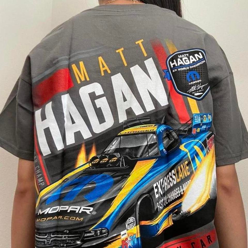 Vintage Matt Hagan Nascar Graphics Grey Tee Shirt