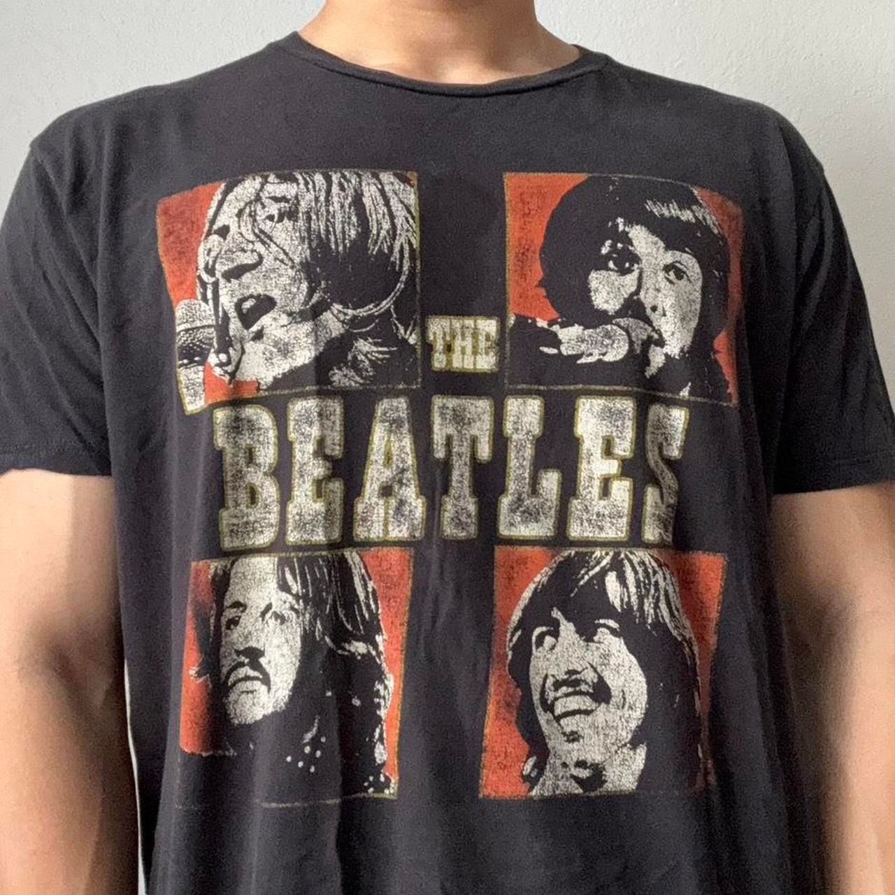 The Beatles Band Graphics Black Tee Shirt