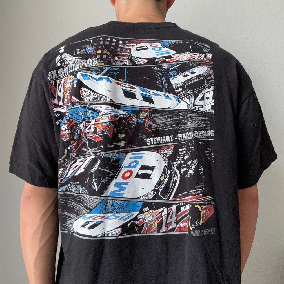 Thumbnail: Vintage 2000s Tony Stewart Nascar AOP Graphics Black Tee Shirt
