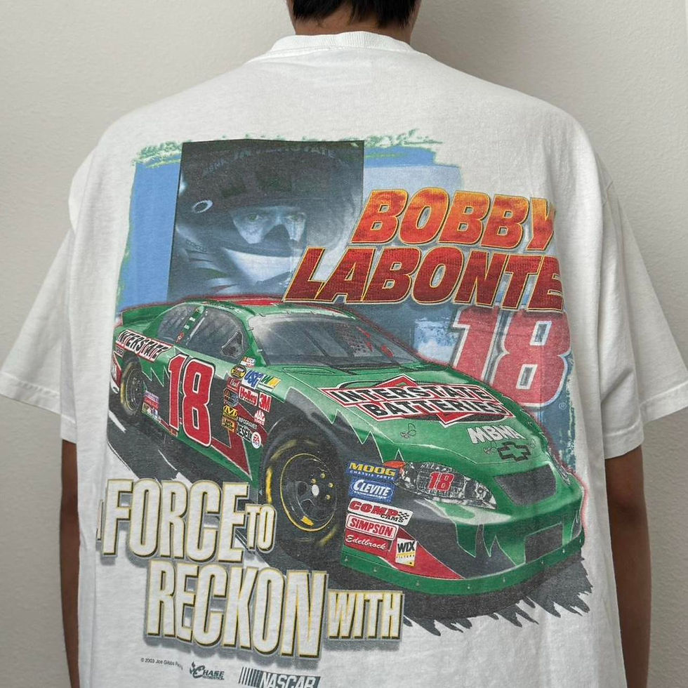 Vintage Bobby Labonte 2003 Nascar Graphics White Tee Shirt