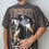 Thumbnail: Phoenix Skeleton Cowboy Graphics Chocolate Brown Oversized Tee Shirt
