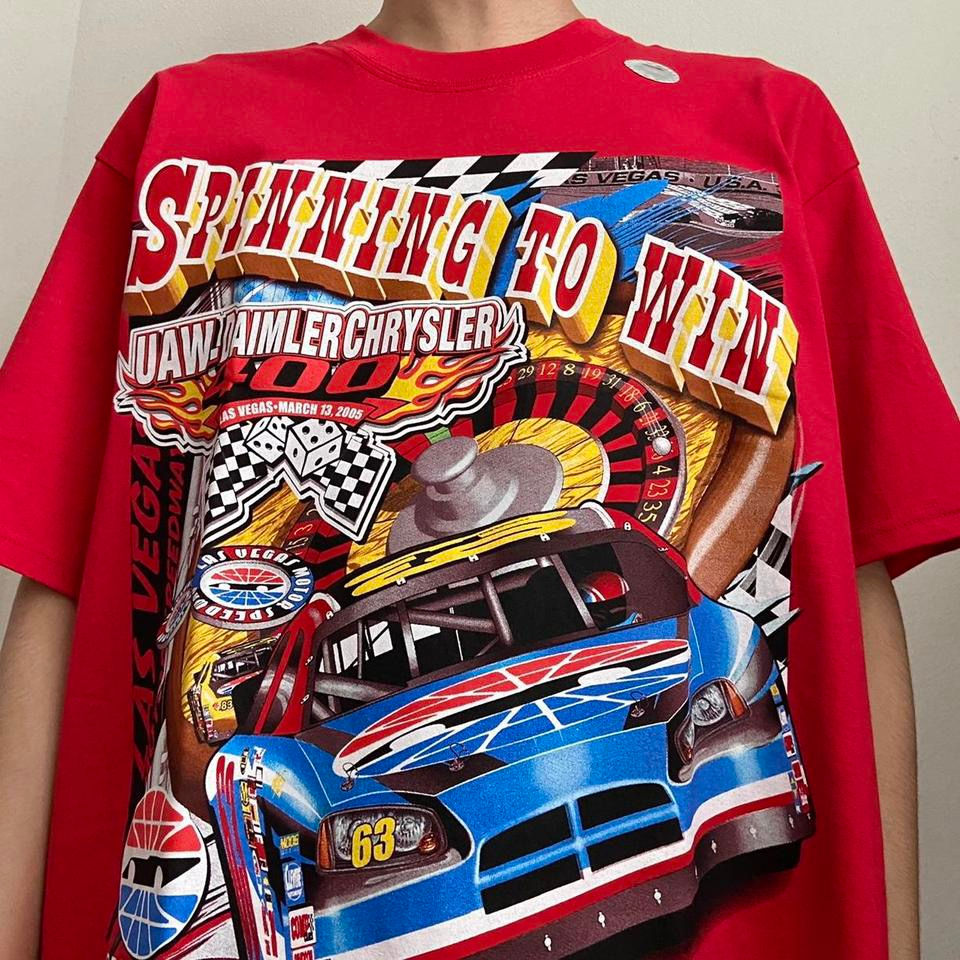 Vintage Las Vegas Motorspeed 2005 Nascar Graphics Red Tee Shirt