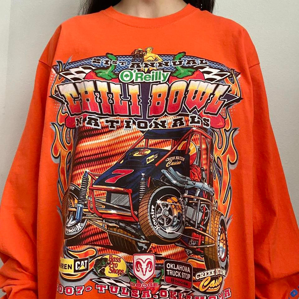 Vintage Chili Bowl Nationals 2007 Graphics Orange Tee Shirt