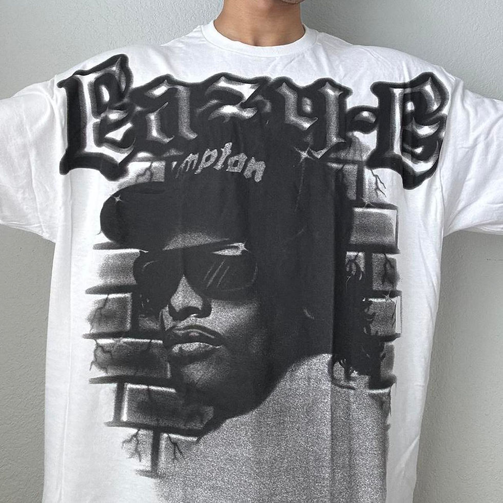 Thumbnail: Eazy-E Rap Tee Graphics White Oversized Tee Shirt