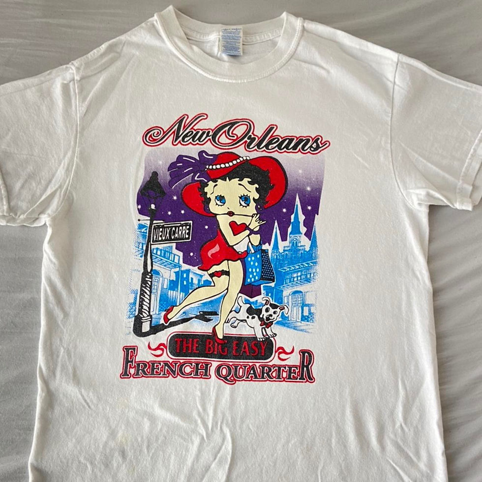 Thumbnail: Vintage Betty Boop New Orleans Graphics White Tee Shirtw