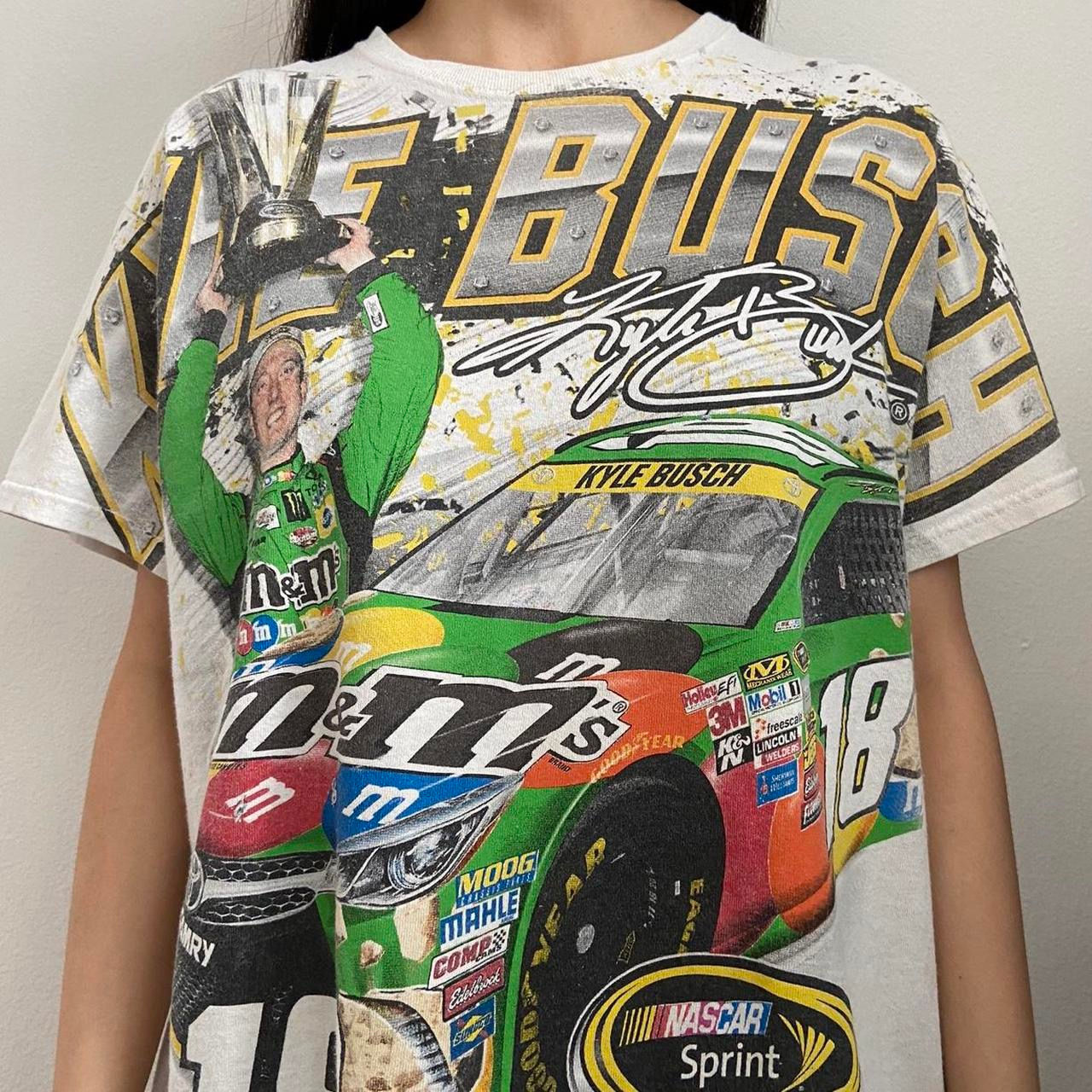 Vintage Kyle Busch Nascar Graphics White Tee Shirt