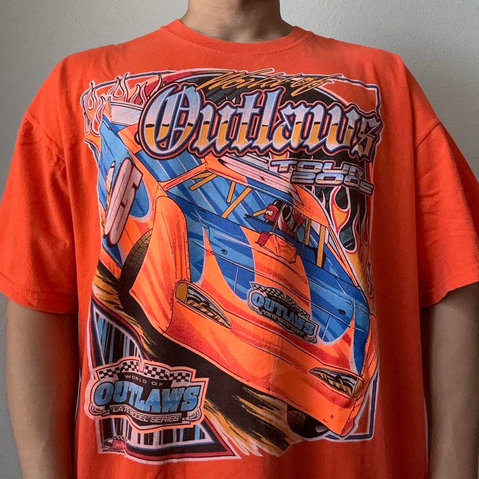 Thumbnail: Vintage 2005 World of Outlaws Tour Graphics Orange Tee Shirt