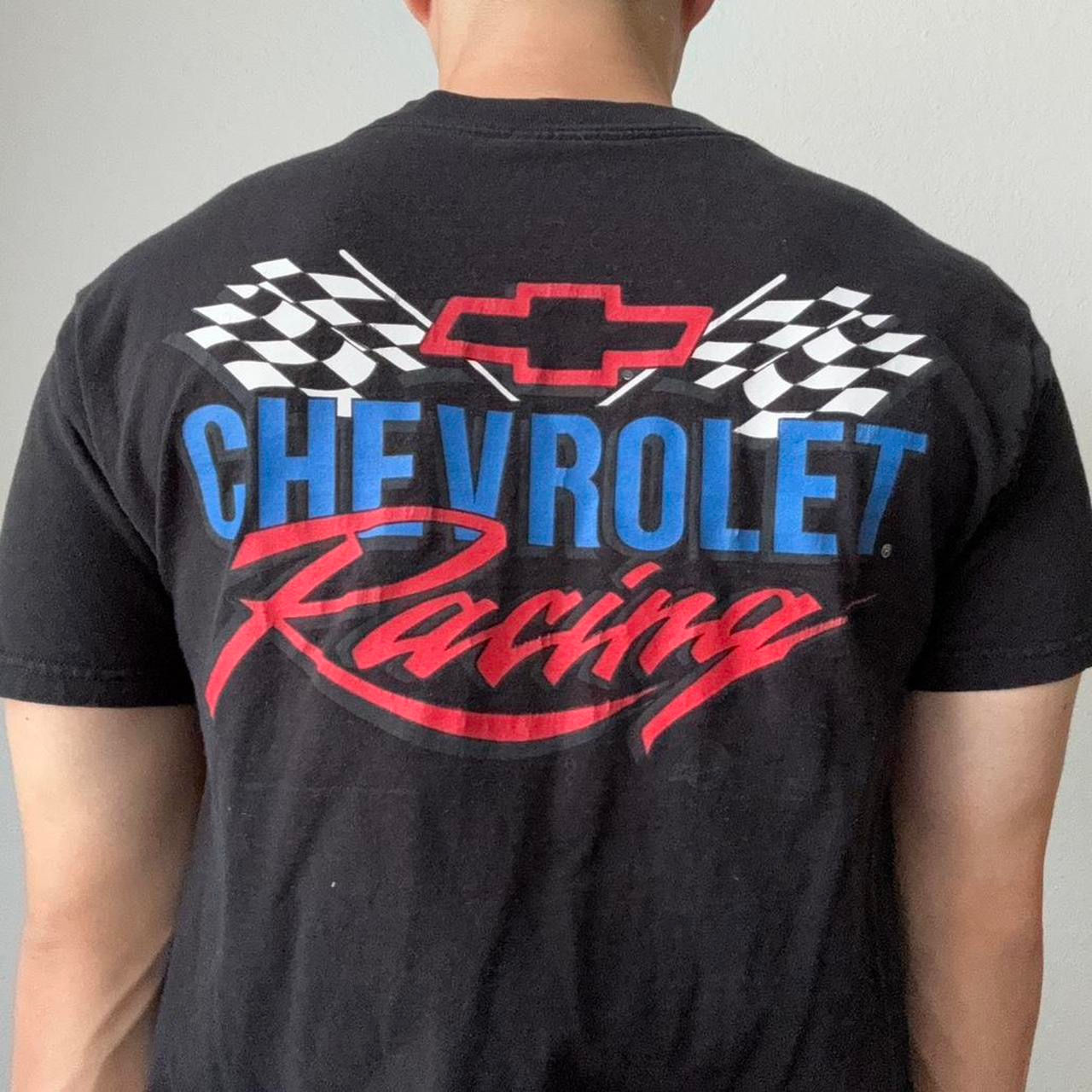 Vintage 2000s Chevrolet Racing Graphics Black Tee Shirt