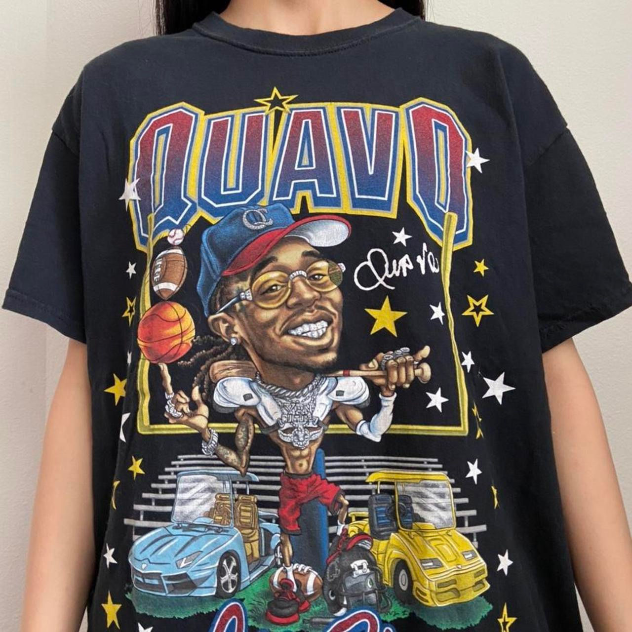 Migos Quavo All Stars Graphics Black Tee Shirt