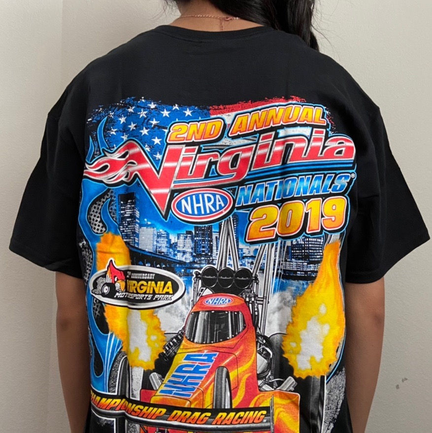 NHRA Nationals Racing Graphics Black Tee Shirt