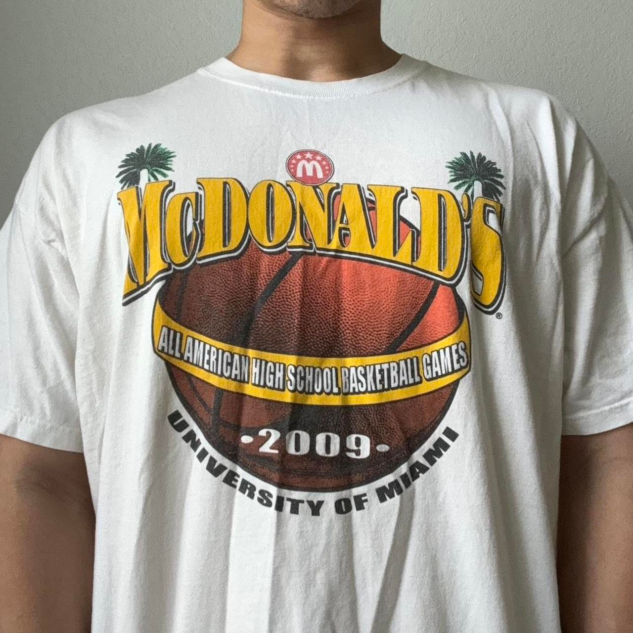 Vintage 2009 McDonald's All American High Graphics White Tee Shirt