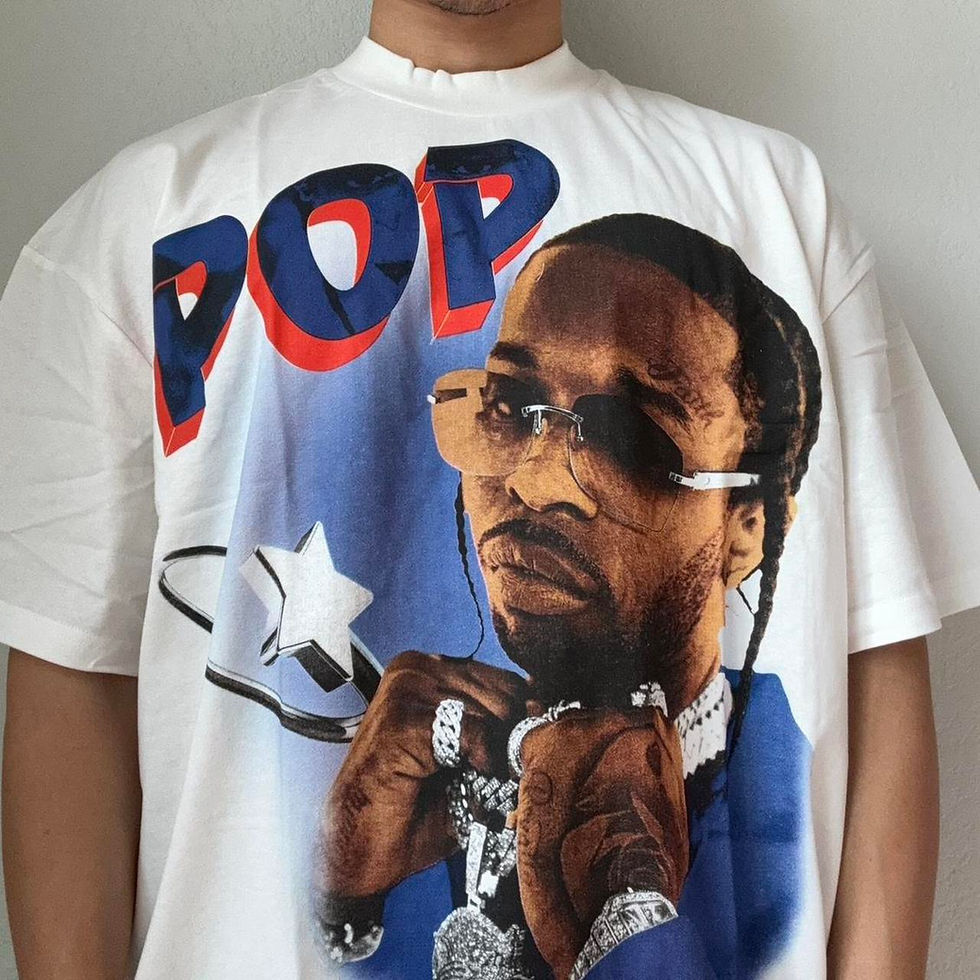 Thumbnail: Pop Smoke Rap Tee Graphics White Tee Shirt