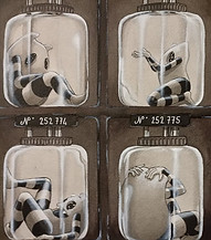 illustration à l'encre acrylique, constat de société, pa etoile fredaigues